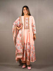 Party Wear Cotton Frock Suit With Dupatta