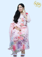 Load image into Gallery viewer, Light Pink Digital Printed Cotton Blend Straight Suit with Dupatta
