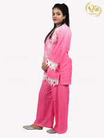 Load image into Gallery viewer, Pink Cotton Schiffli Co-ord Set With Applique Work
