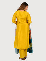 Load image into Gallery viewer, Mustard Pure Dola Silk With Gajji Patch And Pittan Work And Pure Gajji Silk Dupatta
