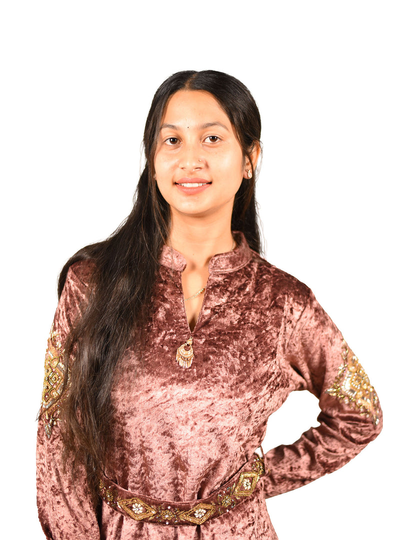 Rose Pink Velvet Machine Weave Co-ord
