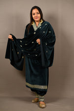 Load image into Gallery viewer, Dark Green Soft Premium Velvet Zari Work Suit
