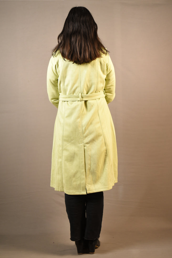 Long soft Woolen Coat with Fur Attachment