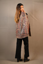 Load image into Gallery viewer, Multi Color Traditional Printed Fine Wool Silk Cape Dress
