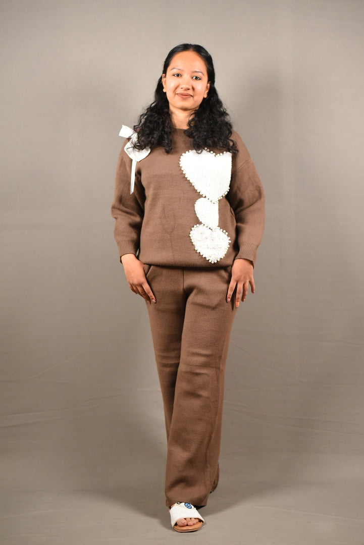 Soft Woolen Brown Co-ord Set