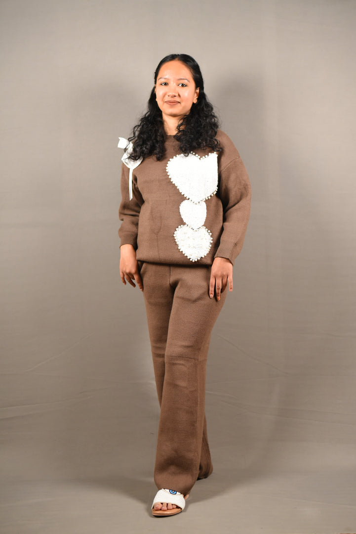 Soft Woolen Brown Co-ord Set