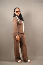 Load image into Gallery viewer, Soft Woolen Brown Co-ord Set
