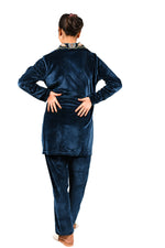 Load image into Gallery viewer, Dark Blue Velvet Machine Weave Co-ord Set
